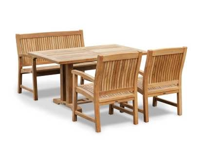 Cadogan Rectangular 150cm Teak Dining Table with Stanford 120cm Bench and Stanford Chairs