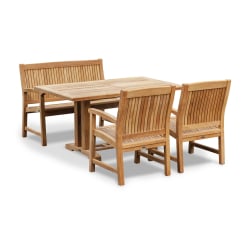Cadogan Rectangular 150cm Teak Dining Table with Stanford 120cm Bench and Stanford Chairs