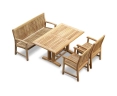 Cadogan 1.5m Rectangular Dining Table with Stanford 1.5m Bench and Stanford Armchairs