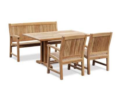 Cadogan 1.5m Rectangular Dining Table with Stanford 1.5m Bench and Stanford Armchairs