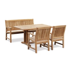 Cadogan 1.5m Rectangular Dining Table with Stanford 1.5m Bench and Stanford Armchairs