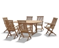 Brompton Extending Oval Table With 6 Ashdown Folding Armchairs