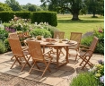 Brompton Extending Oval Table With 6 Ashdown Folding Armchairs