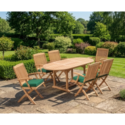 Brompton Bijou Extending 1.2 - 1.8m Table & 6 Bali Armchairs