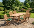 Brompton Bijou Extending 1.2 - 1.8m Table & 6 Bali Armchairs