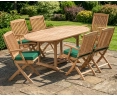 Brompton Bijou Extending 1.2 - 1.8m Table & 6 Bali Armchairs