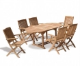 Brompton Bijou Extending 1.2 - 1.8m Table & 6 Bali Armchairs