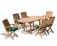 Brompton Bijou Extending 1.2 - 1.8m Table & 6 Bali Armchairs