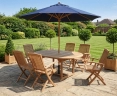 Brompton Extending 1.2 - 1.8m Table & 6 Bali Folding Armchairs Set