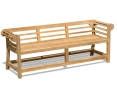 Lutyens-Style Teak 1.95m Low Back Bench, Armchairs & Coffee Table Set