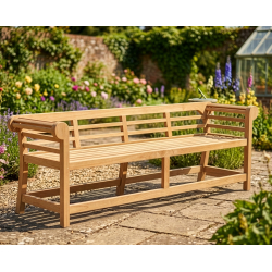 Teak Lutyens-Style Garden Bench, Low Back – 2.25m