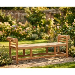 Lutyens-Style Teak Backless Bench - 1.95m