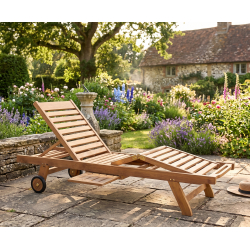 Luxury Sun Lounger, Teak