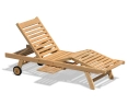 Luxury Teak Sun Lounger with Adjustable Leg Rest