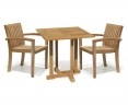 Canfield Square Table with 2 Monaco Stacking Chairs Set