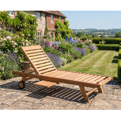 Wooden Sun Lounger, Reclining, Teak