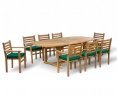 Brompton Extending 1.8 - 2.4m Table & 8 Yale Stacking Armchairs