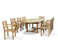 Brompton Extending 1.8 - 2.4m Table & 8 Yale Stacking Armchairs