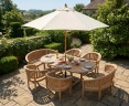Wimbledon Teak Garden Dining Set – Wide Table