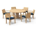 Berrington Drop Leaf Garden Table 1.5m and 6 Monaco Stacking Chairs