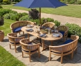 Wimbledon Teak Garden Dining Set – Wide Table