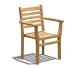 Brompton Single Leaf Extending Table and 6 Yale Teak Stacking Armchairs