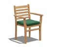 Brompton Single Leaf Extending Table and 6 Yale Teak Stacking Armchairs