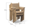 Brompton Single Leaf Extending Table and 6 Yale Teak Stacking Armchairs