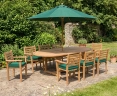 Brompton Extending 1.8 - 2.4m Table & 8 Yale Stacking Armchairs