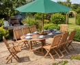 Brompton Extending 1.1 x 1.8 - 2.4m Table & 8 Bali Folding Chairs Set