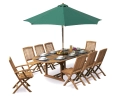 Brompton Extending 1.1 x 1.8 - 2.4m Table & 8 Bali Folding Chairs Set