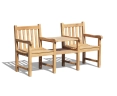 Windsor Vista Teak Companion Seat, Jack and Jill Bench
