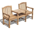 Clivedon Vista Teak Companion Seat, Jack and Jill Bench