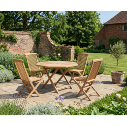 Suffolk Folding Octagonal Table 1.2m with 4 Ashdown Dining Chairs