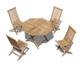 Suffolk Folding Octagonal Table 1.2m with 4 Ashdown Dining Chairs