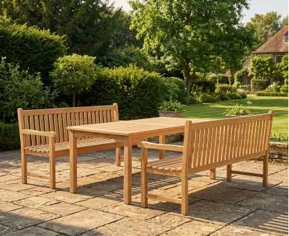 Sandringham Table and Benches Set