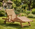 Luxury Teak Sun Lounger with arms