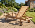 Luxury Teak Sun Lounger with arms