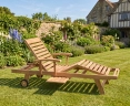 Luxury Teak Sun Lounger with arms