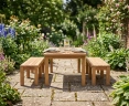 Balmoral Teak Garden Table and Chichester Benches Set