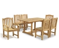 Hilgrove Rectangular 1.5m Table & 6 Clivedon Chairs, Teak Dining Set