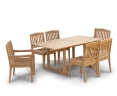 Hilgrove 6 Seater Rectangular Dining Table 1.5m, Side Chairs & Armchairs