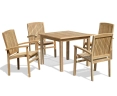 Sandringham 4 Seater Garden Table and Stackable Chairs Set