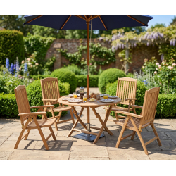 Suffolk Round 1.2m Table & 4 Cheltenham Reclining Chairs