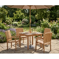 Sandringham 4 Seater Garden Table and Stackable Chairs Set