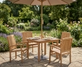 Sandringham 4 Seater Garden Table and Stackable Chairs Set