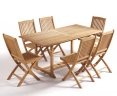 Hilgrove Rectangular Dining Table 1.8m & 6 Bali Folding Side Chairs