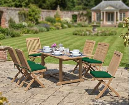 Hilgrove Rectangular Dining Table 1.8m & 6 Bali Folding Side Chairs
