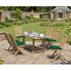 Hilgrove Rectangular Dining Table 1.8m & 6 Bali Folding Side Chairs