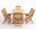 Hilgrove Rectangular Dining Table 1.8m & 6 Bali Folding Side Chairs